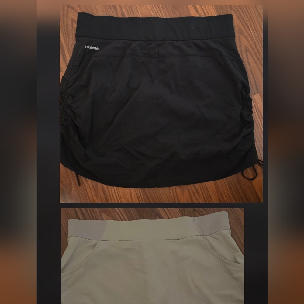 Bundle Of 2 Columbia Mini Skirts. Beige And Black. Women's M